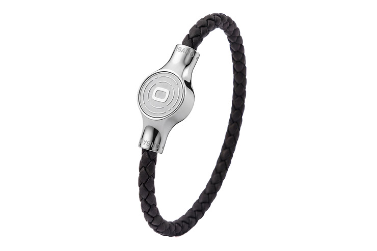 ORGANO Vital Komfort-Click-Armband  Edelstahl/Leder schwarz