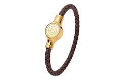 ORGANO Vital Komfort-Click-Armband Gold/Leder braun